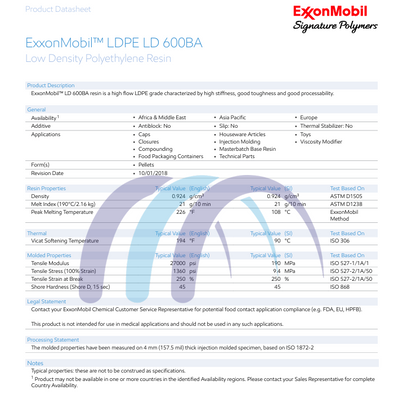 LDPE - 600BA - MFI 21 - LDPE Virgin