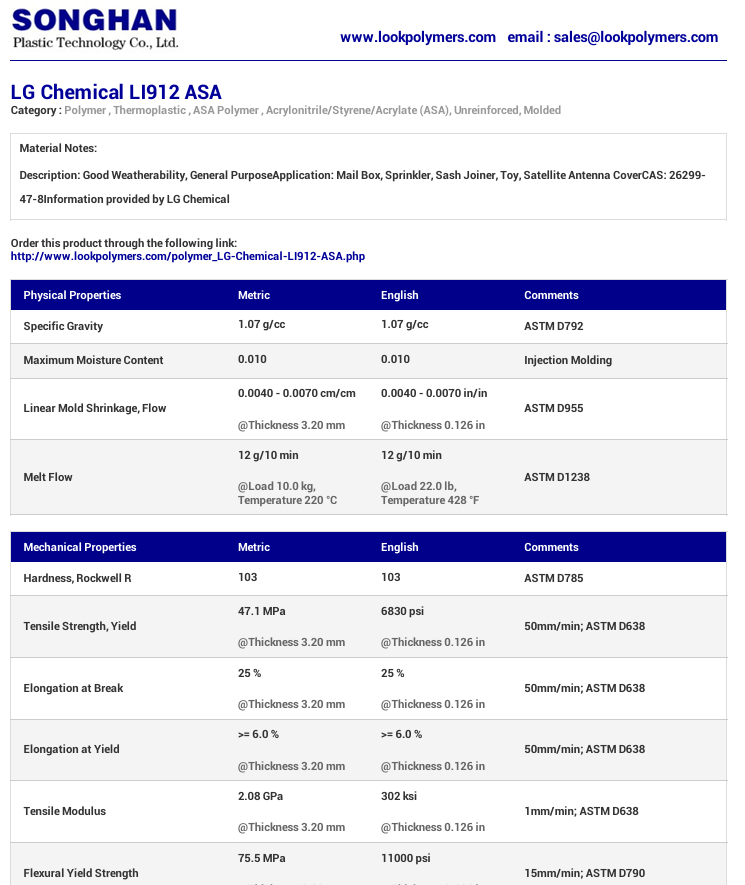 ASA - LG Chem Li912NP