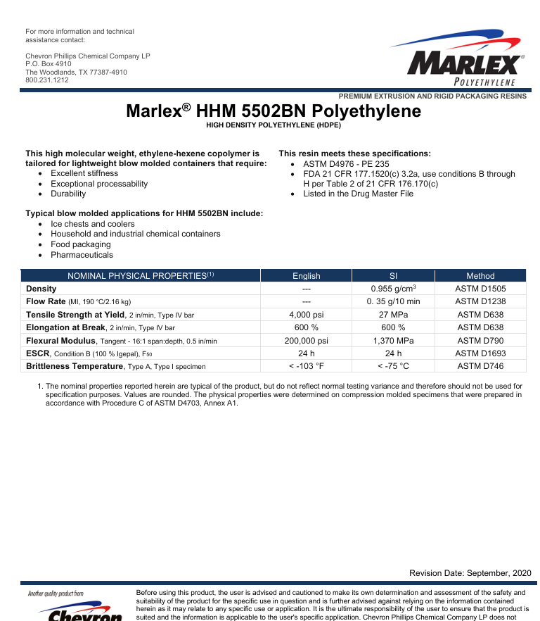 HDPE - Marlex HH5502BN
