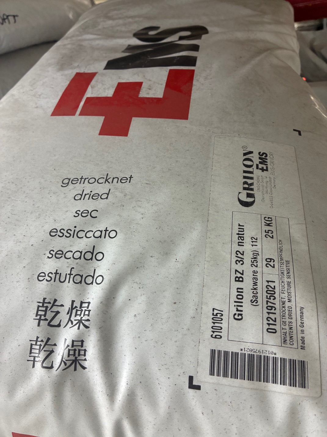 Original 25kg bag of Grilon BZ 3/2 natural PA6 from Schumacher Racing
