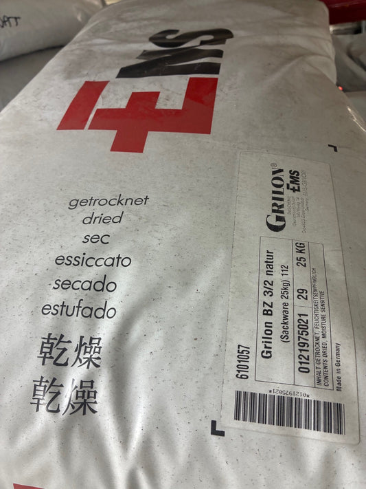Original 25kg bag of Grilon BZ 3/2 natural PA6 from Schumacher Racing
