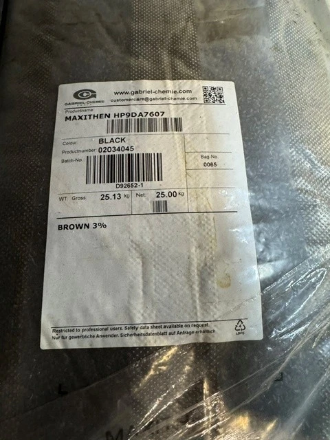 Gabriel-Chemie MAXITHEN HP9DA7607 redundant masterbatch bag from KLE Plastics