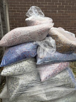 Mixed colour Makrolon 2407 polycarbonate regrind in 15kg bags